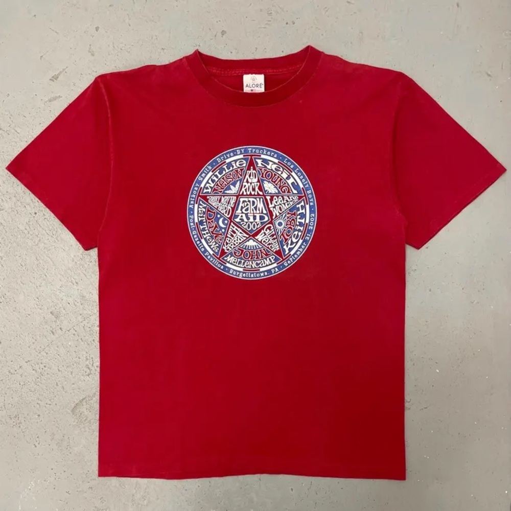 Vintage 2002 Farm Aid Kid Rock Rare Single Stitch Rock Concert Band T Shirt XL